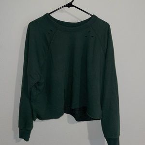 green AERIE cropped sweatshirt